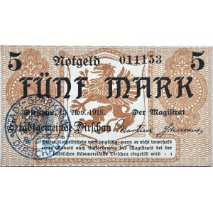 Dirschau, Tczew, 5 marek 1918, UNC