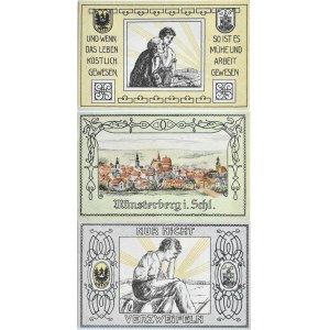 Münsterberg, Ziębice, lot 3 notgeldów 1921, UNC