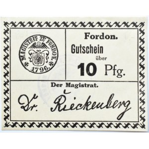 Fordon/Bydgoszcz, Gutschein 10 pfennig 1918, nowodruk, odmiana 1.