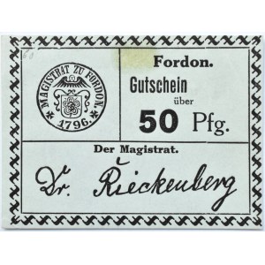 Fordon/Bydgoszcz, Gutschein 50 pfennig 1918, nowodruk, odmiana 1.