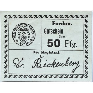 Fordon/Bydgoszcz, Gutschein 50 pfennig 1918, nowodruk, odmiana 2.