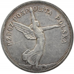 Polska, II RP, 5 złotych 1928 Nike, Bruksela, odmiana bez znaku mennicy