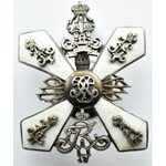 Rosja carska, odznaka pułkowa 3 Pernowski Pułk Grenadierów, srebro, emalia