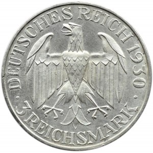 Niemcy, Republika Weimarska, 3 marki 1930 F, Stuttgart, Graf Zeppelin