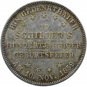 Niemcy, Frankfurt, talar 1859, Frankfurt - 100 lecie Urodzin Schillera
