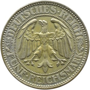 Niemcy, Republika Weimarska, Dąb, 5 marek 1929 A, Berlin