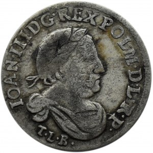 Jan III Sobieski, szóstak 1682, Bydgoszcz, duża 2 w dacie, 10 klejnotów w koronie