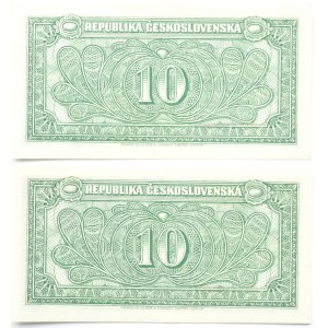 Czechosłowacja, 2 X 10 koron 1945, seria ST, Londyn, UNC