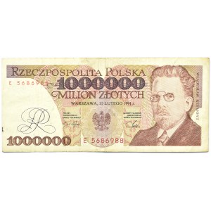 Polska, III RP, 1 000000 złotych 1991, seria E, Warszawa