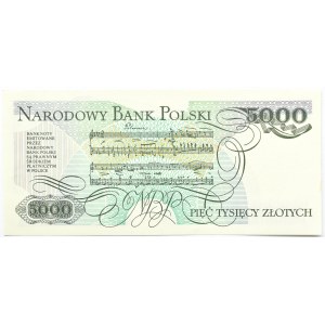 Polska, PRL, 5000 złotych 1988, seria CU, Warszawa, UNC