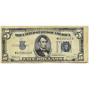 USA, 5 dolarów 1934, seria M, destrukt