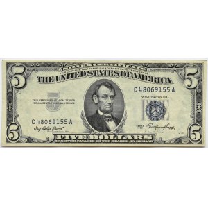 USA, 5 dolarów 1953, seria C, ładny