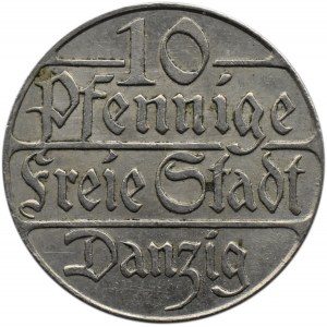 Wolne Miasto Gdańsk, 10 pfennig 1923, Berlin, piękne!