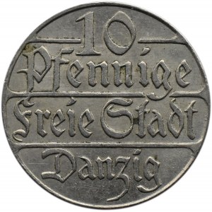 Free City of Danzig, 10 pfennig 1923, Berlin, beautiful!