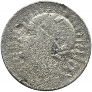 Polska, II RP, Głowa Kobiety, 5 złotych 1933, Warszawa, ciekawy destrukt