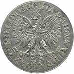 Polska, II RP, Głowa Kobiety, 5 złotych 1933, Warszawa, ciekawy destrukt