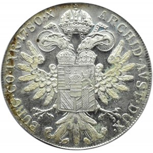 Austria, Maria Teresa, talar 1780, nowe bicie, menniczy egzemplarz