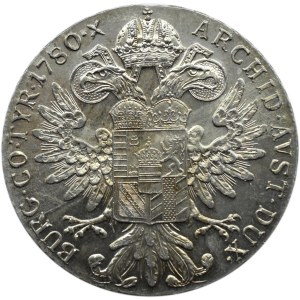 Austria, Maria Teresa, talar 1780, nowe bicie, menniczy egzemplarz