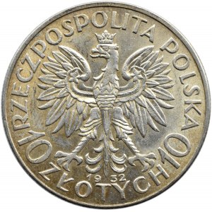 Polska, II RP, Głowa kobiety, 10 złotych 1932, bez znaku mennicy, Warszawa