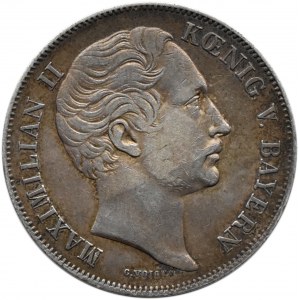 Niemcy, Bawaria, Maksymilian II, gulden 1851, Monachium