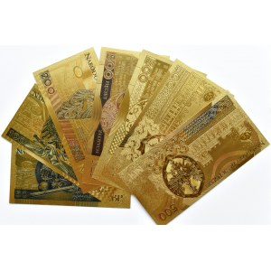 Polska - banknoty pozłacane, nominały od 50-500 złotych, UNC