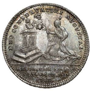Österreich, Maria Theresia, Silberjeton 1767 (ø21mm) - ihre Genesung von den Pocken