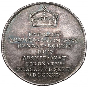 Austria, Leopold II, Żeton koronacyjny 1791 (ø20mm) - na króla Czech
