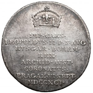 Österreich, Leopold II., Krönungsjeton 1791 (ø24mm) - auf die böhmische Krönung