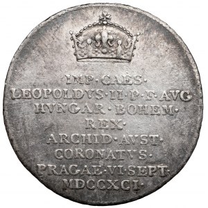 Austria, Leopold II, Żeton koronacyjny 1791 (ø24mm) - na króla Czech