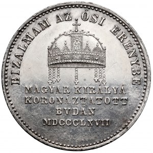 Austria, Franciszek Józef I, Żeton koronacyjny 1867 - na króla Węgier