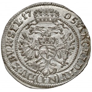 Śląsk, Leopold I, 3 krajcary 1705 FN, Wrocław - piękny