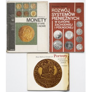 Portrety na monetach, monety stare i nowe, systemy pieniężne (3szt)