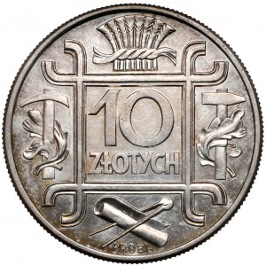 Próba 10 złotych 1934 KLAMRY - piękne