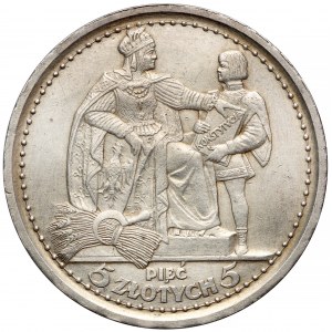 Konstytucja 5 złotych 1925 - 81 perełek - rzadka