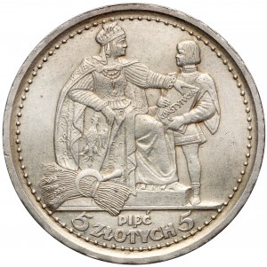 Konstytucja 5 złotych 1925 - 81 perełek - rzadka