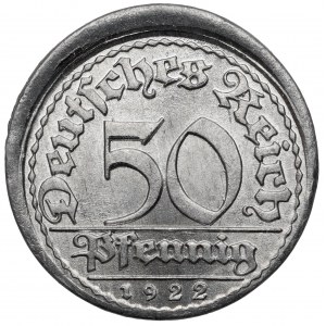 50 pfennig 1922-E - offcenter