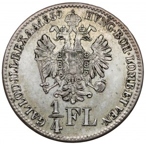 Austria, Franciszek Józef I, 1/4 florena 1859-B, Kremnica