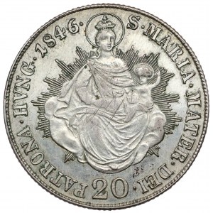 Hungary, Ferdinand I, 20 kreuzer 1847-B