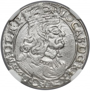Jan II Kazimierz, Szóstak Poznań 1662 NG - obwódka na Aw. - RZADKI