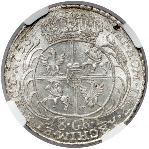 August III Sas, Dwuzłotówka Lipsk 1753 - 8 GR - masywne - piękna