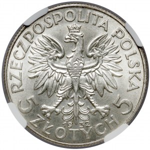 Głowa Kobiety 5 złotych 1932 bez znaku, Londyn