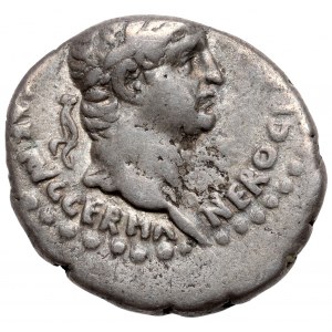 Neron (54-68 n.e.) Drachma, Cezarea Kapadocka - Boski Klaudiusz