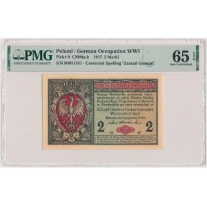 2 mkp 1916 Generał - B - przesiąknięcie farby z rewersu na awers