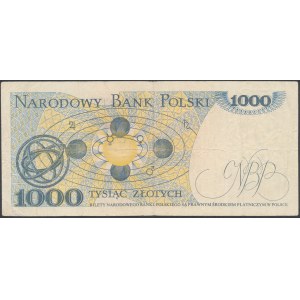 DESTRUKT 1.000 złotych (1979) - większościowy brak druku głównego na awersie