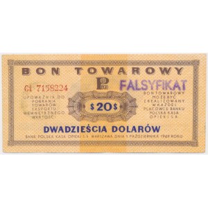 Falsyfikat z epoki PEWEX 20 dolarów 1969 - Ct