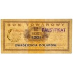 Falsyfikat z epoki PEWEX 20 dolarów 1969 - Ct