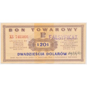 Falsyfikat z epoki PEWEX 20 dolarów 1969 - XS