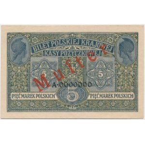 5 mkp 1916 Generał - MUSTER - A 0000000 - dwuczęściowy klejony