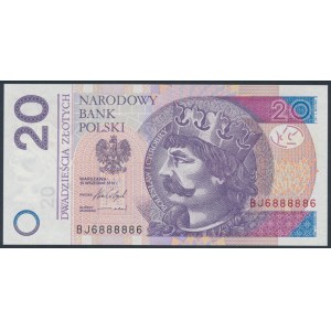 20 zł 2016 - BJ 6888886 - numer radarowy