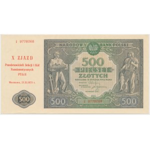 500 złotych 1946 - z nadrukiem X zjazd PTAiN